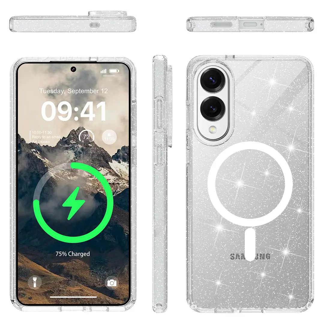 Samsung Galaxy S25 Edge Fleck Glitter MagSafe Clear Case